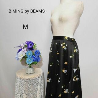ビームス(BEAMS)のビーミングバイビームス　極上美品　ロングスカート　花柄　黒色系　Мサイズ(ロングスカート)