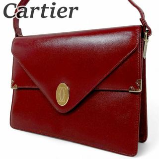 Cartier - カルティエ ショルダーバッグ クロスボディバッグ ゴールド金具 ボルドー 赤