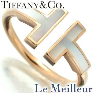 ティファニー(Tiffany & Co.)のティファニー ティー ワイヤー リング 指輪 64027239 マザーオブパール 750 8号 TIFFANY&Co.  中古 プレラブド 返品OK(リング(指輪))