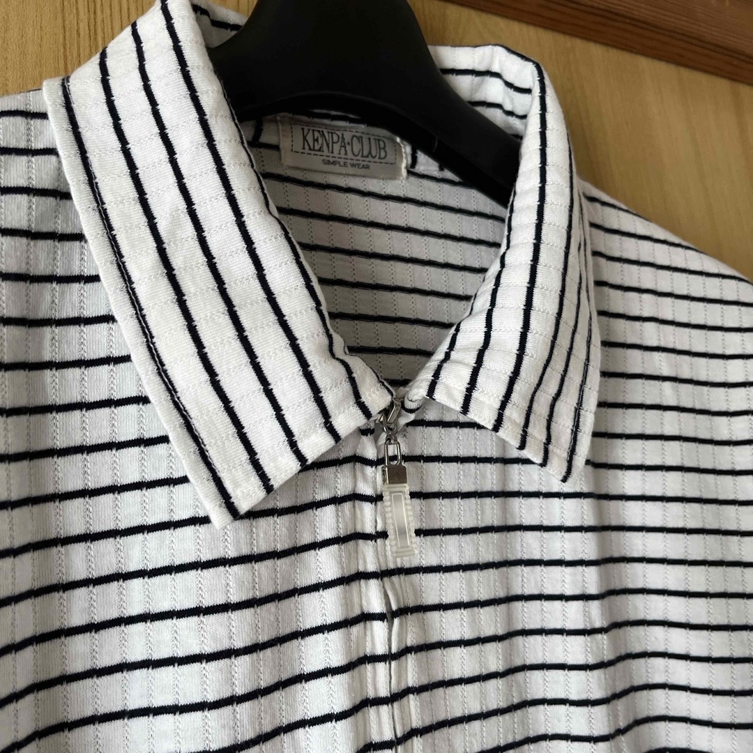 ジッパーシャツ　ミセス〜シニア向け レディースのトップス(シャツ/ブラウス(半袖/袖なし))の商品写真