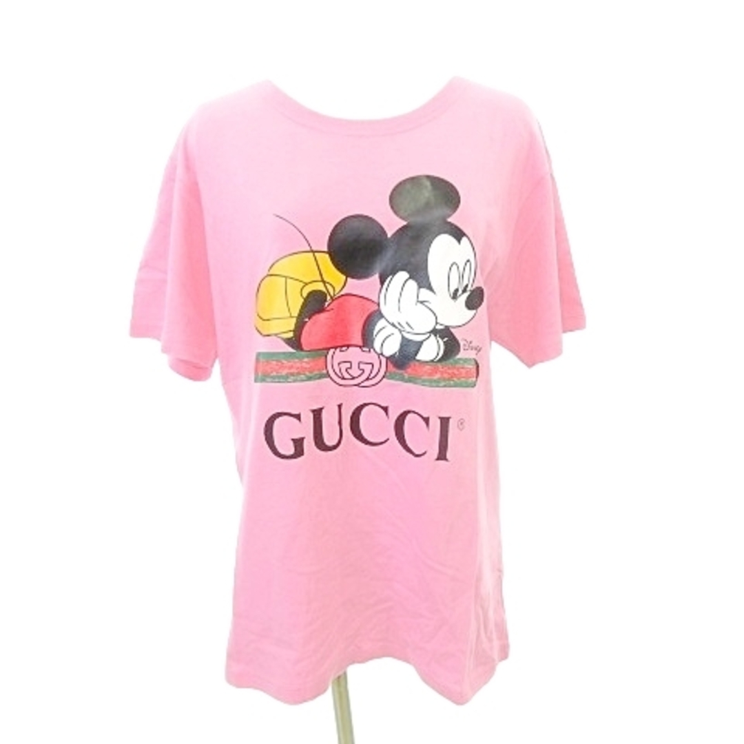 Gucci(グッチ)のグッチ ディズニー ミッキー 半袖 Tシャツ プリント ロゴ 薄手 XS ピンク レディースのトップス(Tシャツ(半袖/袖なし))の商品写真