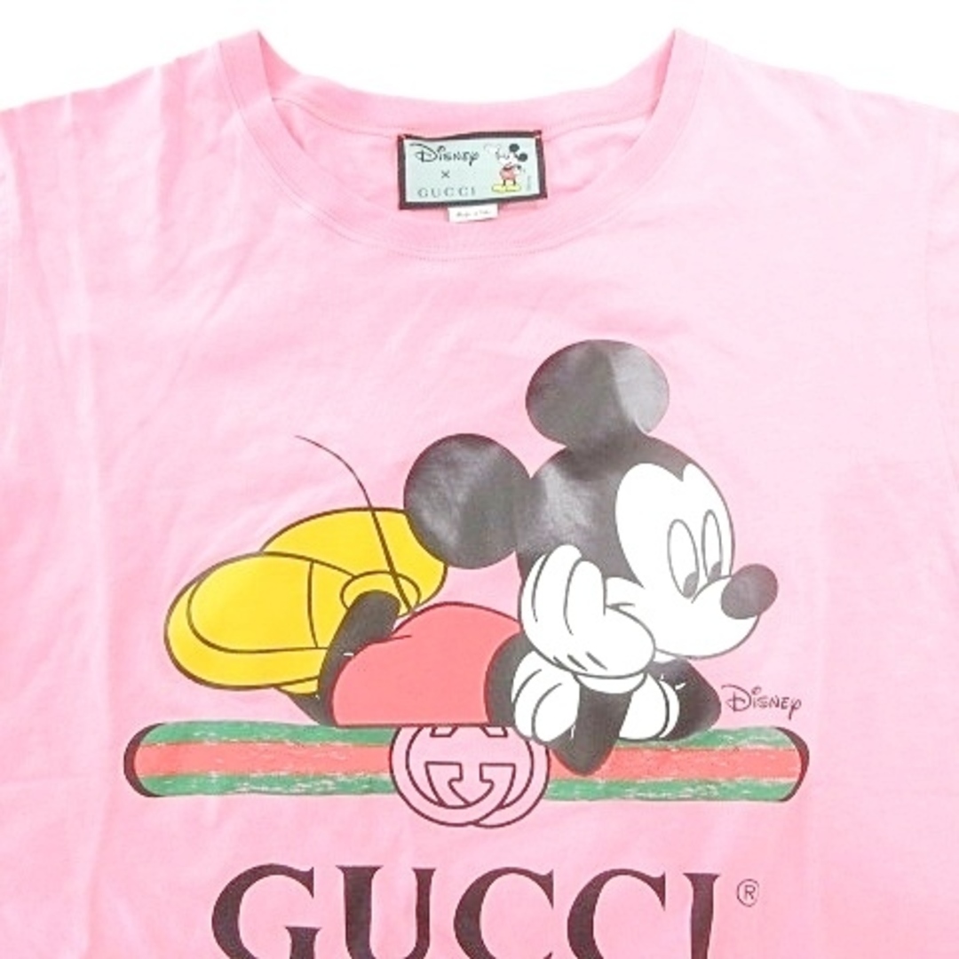 Gucci(グッチ)のグッチ ディズニー ミッキー 半袖 Tシャツ プリント ロゴ 薄手 XS ピンク レディースのトップス(Tシャツ(半袖/袖なし))の商品写真