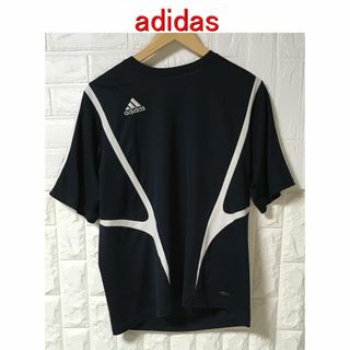 アディダス(adidas)のadidasメンズＬ、スポーツ、トレーニングにネイビージャージＴシャツ(Tシャツ/カットソー(半袖/袖なし))