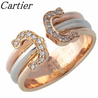 カルティエ(Cartier)のカルティエ 2C ダイヤ リング SM スリーカラー ＃50 750WG/YG/PG 新品仕上げ済 Cartier【17231】(リング(指輪))