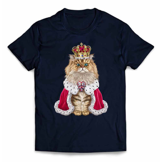 猫 ねこ 王様 キング 王子様 王冠 Tシャツ メンズ レディース キッズ(Tシャツ/カットソー(半袖/袖なし))