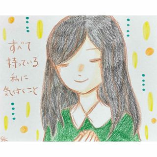 【726】【女の子の絵】オリジナル手描きアナログイラスト原画　自作創作アート作品(アート/写真)