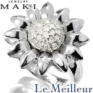 ジュエリーマキ(ジュエリーマキ)のジェエリーマキ Jewelry MAKI フラワーモチーフ リング ダイヤモンド 0.39ct K18WG 11号 新品仕上げ(リング(指輪))