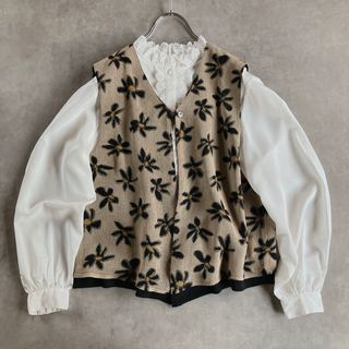 Lochie - used レトロ 花柄 リバーシブルベスト 古着 ヴィンテージ vintage