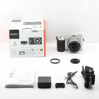 ソニー(SONY)の★美品★ ソニー α6000 パワーズームレンズキット シルバー(ミラーレス一眼)