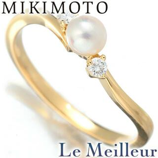 ミキモト(MIKIMOTO)のミキモト MIKIMOTO カーブデザイン パールリング アコヤ真珠 4.10mm ダイヤモンド K18 9号 新品仕上げ(リング(指輪))