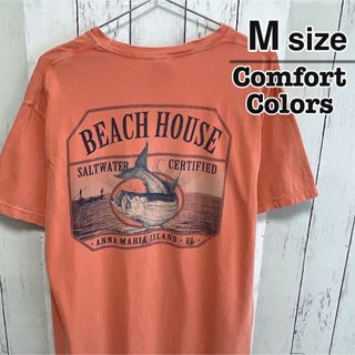 COMFORT COLORS　Tシャツ　サーモンピンク　フィッシュ　USA古着(Tシャツ/カットソー(半袖/袖なし))