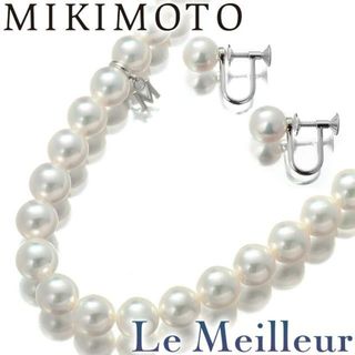 ミキモト(MIKIMOTO)のミキモト MIKIMOTO ネックレス イヤリング セット 真珠 7.4〜7.9mm 真珠(イヤリング) 8.2mm K18 新品仕上げ(ネックレス)