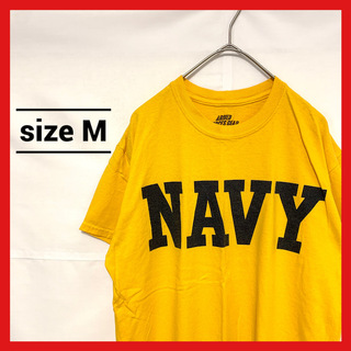 90s 古着 ノーブランド Tシャツ NAVY ビッグロゴ M (Tシャツ/カットソー(半袖/袖なし))