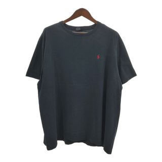 ポロラルフローレン(POLO RALPH LAUREN)の90年代 Polo by Ralph Lauren ポロ ラルフローレン 半袖Ｔシャツ シングルステッチ ワンポイント ブラック (メンズ XL) 中古 古着 Q7367(Tシャツ/カットソー(半袖/袖なし))