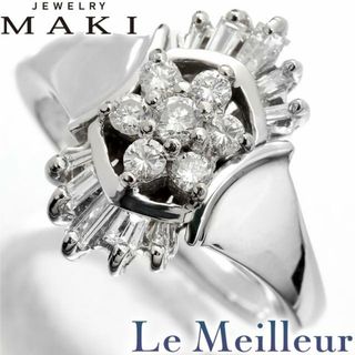 ジュエリーマキ(ジュエリーマキ)のジュエリーマキ Jewelry MAKI フラワーデザインリング ダイヤモンド 0.48ct Pt850 10号 新品仕上げ(リング(指輪))