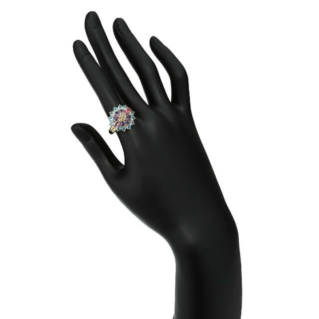 ジュエリーマキ(ジュエリーマキ)のジュエリーマキ フラワーリング 指輪 ピンクトルマリン ダイヤモンド K18 16号 MAKI  中古 プレラブド 返品OK レディースのアクセサリー(リング(指輪))の商品写真