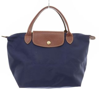 ロンシャン(LONGCHAMP)のロンシャン ハンドバッグ トートバッグ ミニ ナイロン 紺 ネイビー 茶色(トートバッグ)