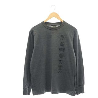 バックチャンネル(Back Channel)のバックチャンネル Tシャツ カットソー 長袖 ロンT プリント M グレー 黒(Tシャツ/カットソー(七分/長袖))