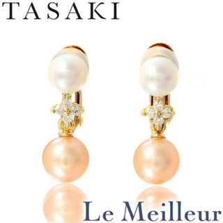 タサキ(TASAKI)のタサキ TASAKI パール イヤリング 真珠 6.7〜7.6mm ダイヤモンド K18 新品仕上げ(イヤリング)