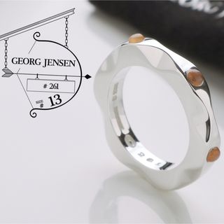 ジョージジェンセン(Georg Jensen)の極美品 ジョージ ジェンセン オレンジ ムーンストーン 261 リング 13号(リング(指輪))