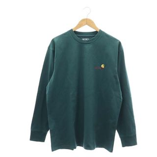 カーハート(carhartt)のcarhartt ロングスリーブアメリカンスクリプトTシャツ 長袖 L 緑(Tシャツ/カットソー(七分/長袖))