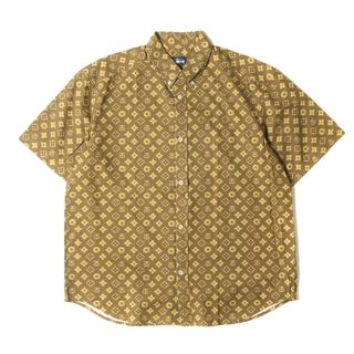 STUSSY ステューシー シャツ サイズ:L 90s OLD STUSSY モノグラム ボタンダウン 半袖シャツ USA製 ブラウン 90年代 トップス カジュアルシャツ【メンズ】【中古】