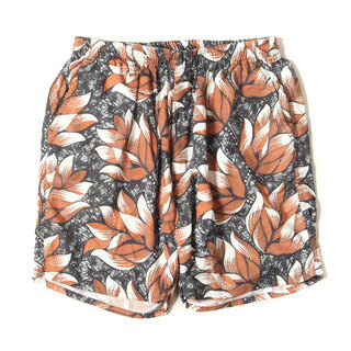 キャリー(CALEE)のCALEE キャリー パンツ サイズ:L 22SS フラワー柄 アムンゼンクロス アロハショーツ Allover flower pattern amunzen cloth shorts ブラック ブラウン ショートパンツ ボトムス ズボン【メンズ】【中古】(ショートパンツ)