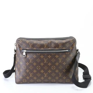 ルイヴィトン(LOUIS VUITTON)の美品 ルイヴィトン モノグラム マカサー トーレス M40387 レザー ショルダーバッグ 斜め掛け メッセンジャー A4 メンズ HHM R6-2(ショルダーバッグ)