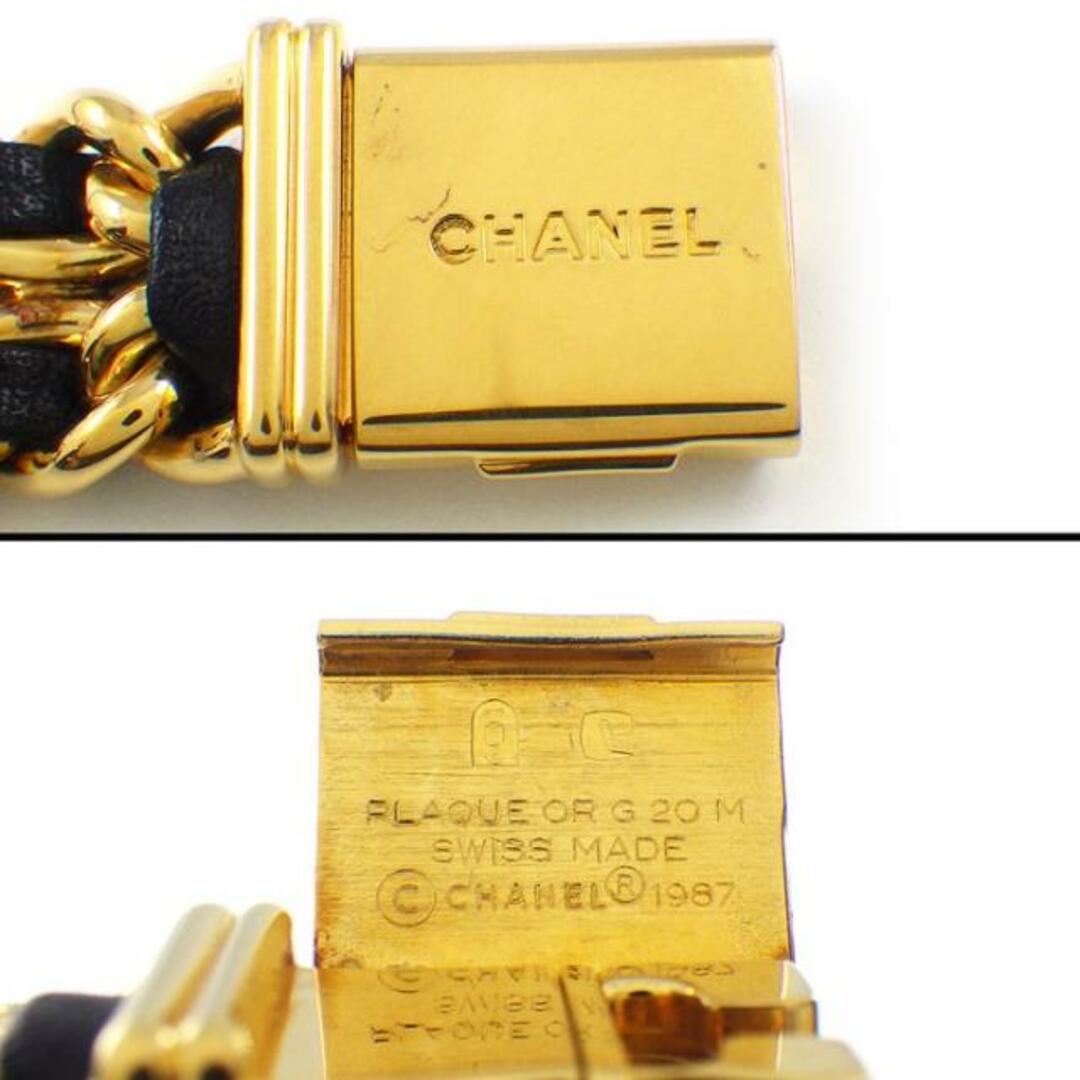 CHANEL(シャネル)のシャネル CHANEL 腕時計 プルミエール M H0001 ブラック文字盤 ゴールド/ブラック チェーン ベルト レザー 黒 GP クオーツアナログ 【中古】 レディースのファッション小物(腕時計)の商品写真