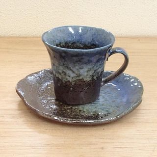 コーヒーカップ ソーサー 森の湖 和陶器 おしゃれ 業務用 美濃焼 (グラス/カップ)