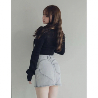 andmary Heart hip denim skirt (ミニスカート)