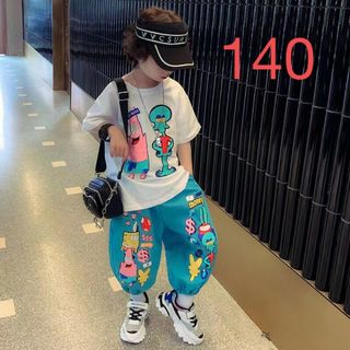 KSFB047キッズ 子供服 セットアップ Tシャツ+パンツ2点セットカジュアル(Tシャツ/カットソー)