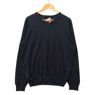 ルイヴィトン(LOUIS VUITTON)のLOUIS VUITTON ルイ・ヴィトン 品番 H1KN14K49 シルク Vネック ニット 薄手 ネイビー サイズXL 正規品 / 34414(ニット/セーター)