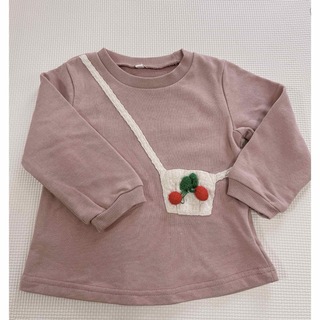 キッズ 子供服 トレーナー ピンク さくらんぼ 100サイズ(Tシャツ/カットソー)