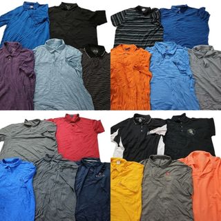 古着卸 まとめ売り ポロシャツ 20枚セット (メンズ 2XL ) カラーMIX 無地 ワンポイント ボーダー アンダーアーマー MT1575(ポロシャツ)