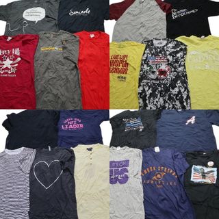 古着卸 まとめ売り カラーmix プリント 半袖Tシャツ 20枚セット (メンズ L /XL ) 無地  アディダス ヘンリーネック ラグラン MT1515(その他)