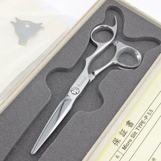 【美品】プリマード マイクロスリット P5.5 カットシザー 5.5インチ 柳刃 3Dハンドル Micro Slit(散髪バサミ)