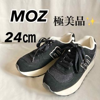 美品✨モズ スニーカー 軽量 黒 メンズ レディース 厚底  歩きやすい moz(スニーカー)