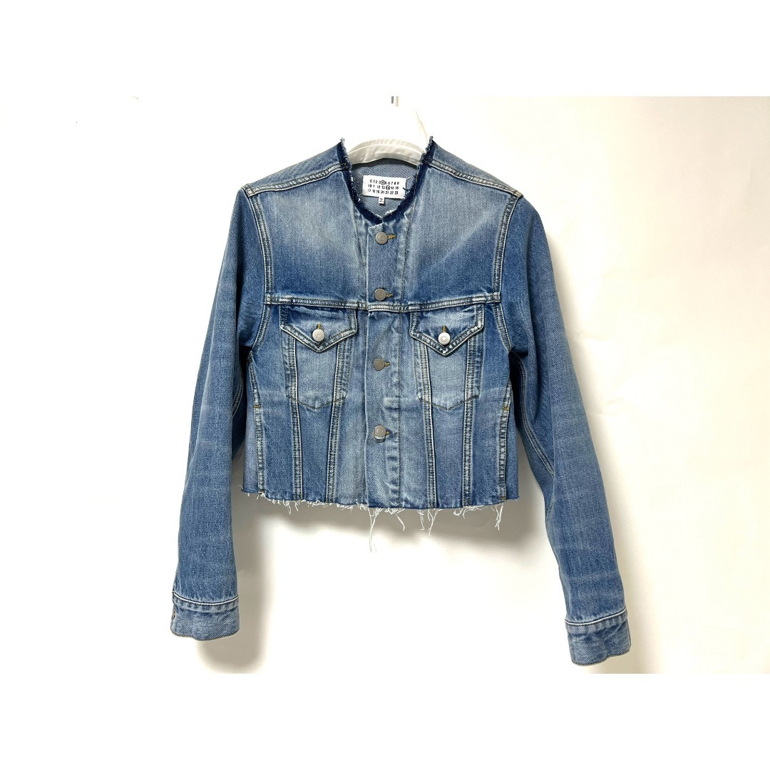 Maison Margiela メゾン マルジェラ デニム ジャケット Gジャン クロップドカラーレス #40 SI1AM0008 S30561 美品