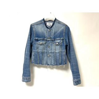 Maison Margiela メゾン マルジェラ デニム ジャケット Gジャン クロップドカラーレス #40 SI1AM0008 S30561 美品(ノーカラージャケット)