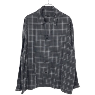 LAD MUSICIAN ラッドミュージシャン 21SS OPEN COLLAR SHIRT オープンカラーチェックシャツ  グレー 42