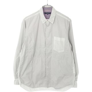 コムデギャルソンオム(COMME des GARCONS HOMME)のCOMME des GARCONS HOMME コムデギャルソンオム 2005SS ライニングリバーシブルストライプ長袖シャツ HO-B007 ホワイト L(シャツ)