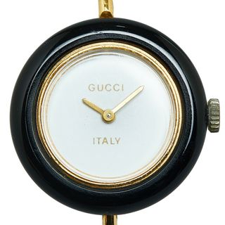 グッチ(Gucci)のグッチ チェンジベゼル 腕時計 1100L クオーツ ホワイト文字盤 メッキ レディース GUCCI 【1-0147263】(腕時計)