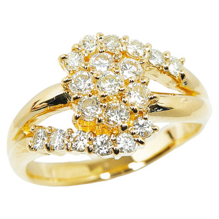美品 K18YG イエローゴールド リング 指輪 ダイヤ 0.79ct 【1-0149615】(リング(指輪))