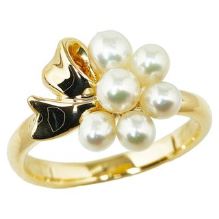 MIKIMOTO - 美品 K18YG イエローゴールド リング 指輪 アコヤパール 3.2～4mm 【1-0150888】