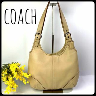 COACH - コーチ ショルダーバッグ レザー ライトイエローベージュ  長さ調節可能