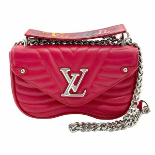 ルイヴィトン(LOUIS VUITTON)のルイ ヴィトン LOUIS VUITTON 斜め掛けショルダーバッグ ハンドバッグ ニューウェーブ チェーンバッグ MM レザー レッド シルバー レディース M51943 送料無料【中古】 z1144(ショルダーバッグ)