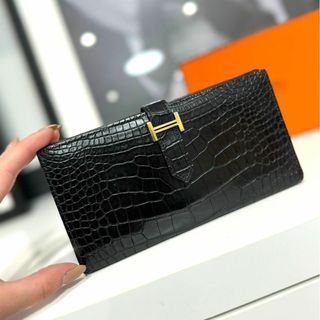 エルメス(Hermes)のHERMES エルメス ベアンスフレ アリゲーター 長財布(財布)