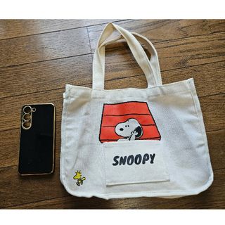 スヌーピー(SNOOPY)のスヌーピー コットンランチバッグ マチ付き(ハンドバッグ)