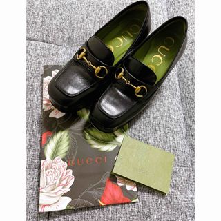 グッチ(Gucci)のGUCCI グッチ ヒール ローファー パンプス ブラック 37(ローファー/革靴)